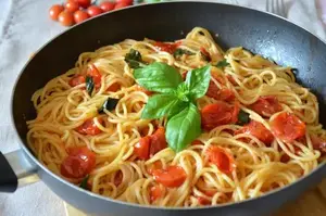 Spaghettis aux tomates cerises - Recette italienne